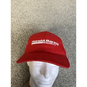 HitWear Hat Cap Strap Back Mens One Size Red Motorcycle Embroidered Honda Racing